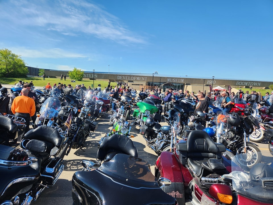 Bikes packed at the Western Development Museum Boomtown rally